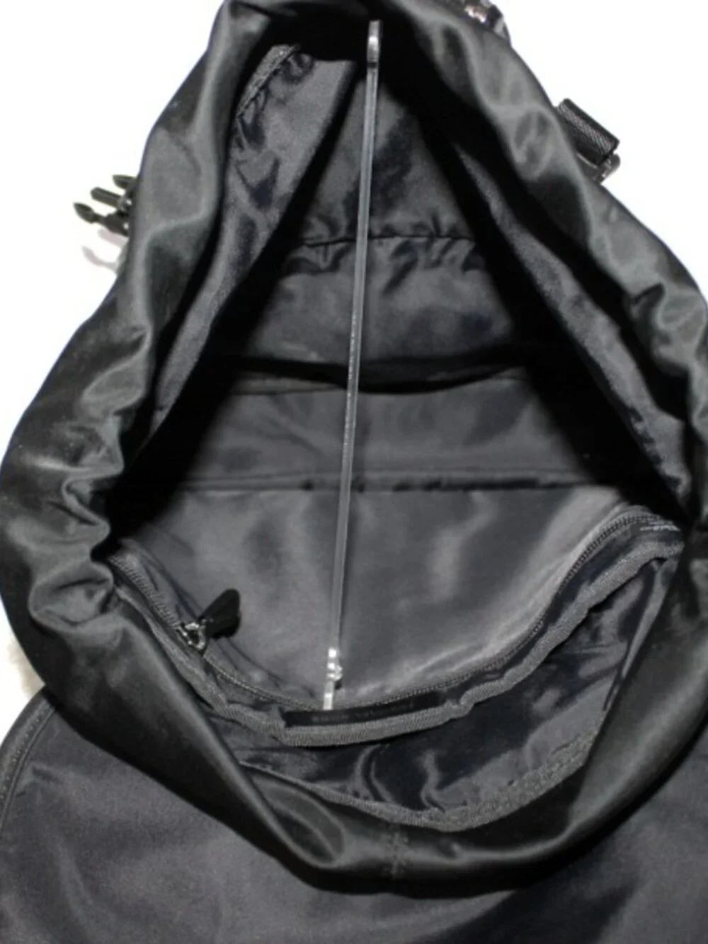 Michael Kors Black Nylon Backpack Logo Strap Buckle Drawstring Travel Bag
